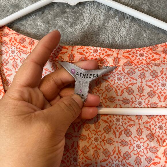 Athleta Del Sol Tunic Womens Sz S Pale Peach Cover Up Long Sleeve Lightweight - Picture 2 of 5